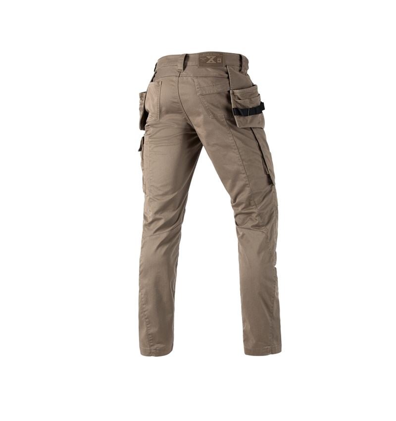 Pantalons de travail: Pantalon à taille élast. e.s.motion ten tool-pouch + brun cendré 2