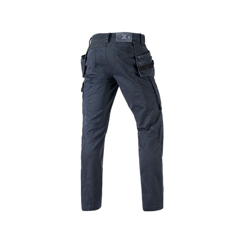 Horti-/ Sylvi-/ Agriculture: Pantalon à taille élast. e.s.motion ten tool-pouch + bleu ardoise 3