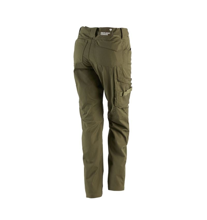 Pantalons de travail: Pantalon à taille élast. e.s.concrete solid femmes + vert boue 3