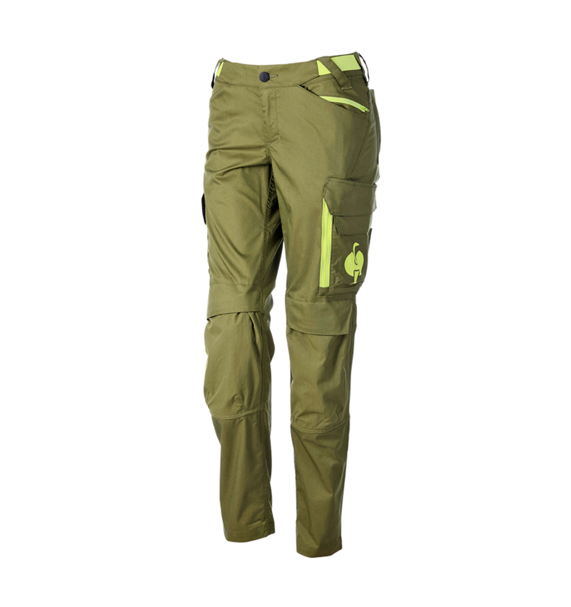 Thèmes: Pantalon à taille élastique e.s.trail, femmes + vert genévrier/vert citron 3
