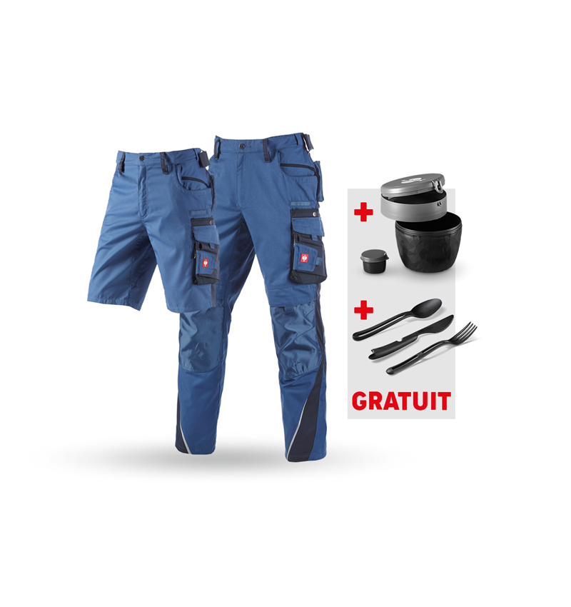 Vêtements: KIT: Pant.trav.+Short e.s.motion+Boîte-repas+Couv. + cobalt/pacifique