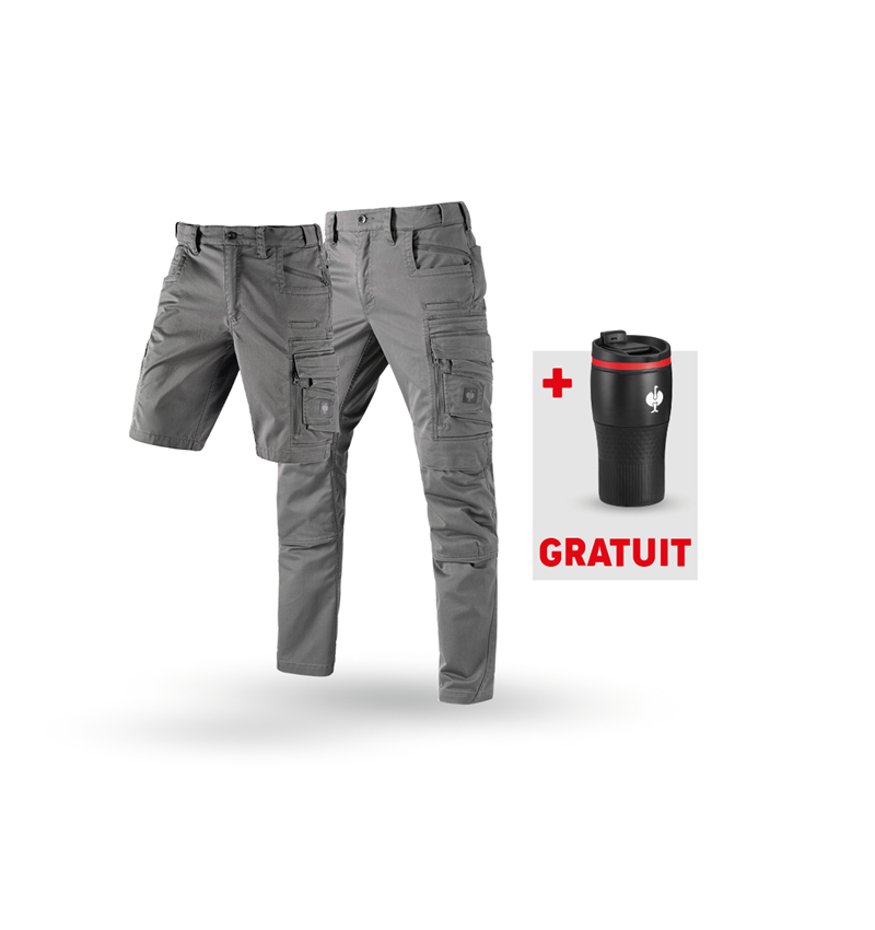 Vêtements: KIT: Pantalon+Short e.s.motion ten+Gobelet isolant + granit