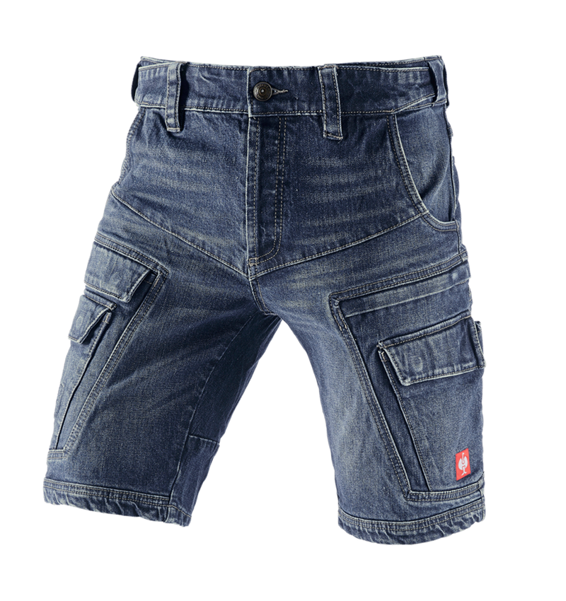 Pantalons de travail: e.s. Short en jeans cargo Worker POWERdenim + darkwashed 2