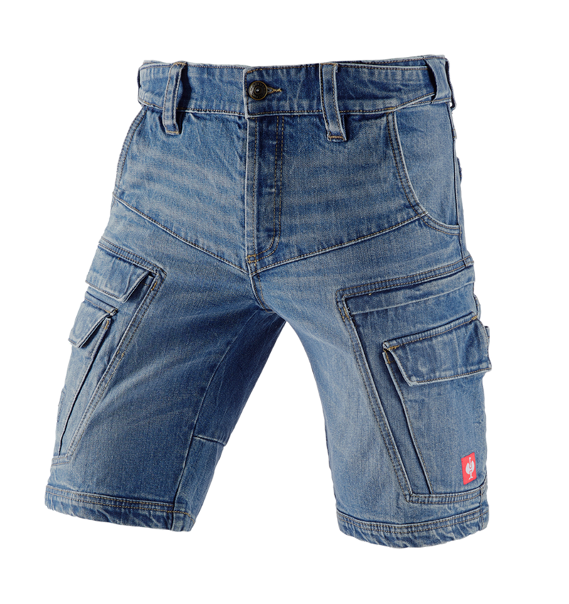 Werkbroeken: e.s. cargo worker-jeans short POWERdenim + stonewashed 2
