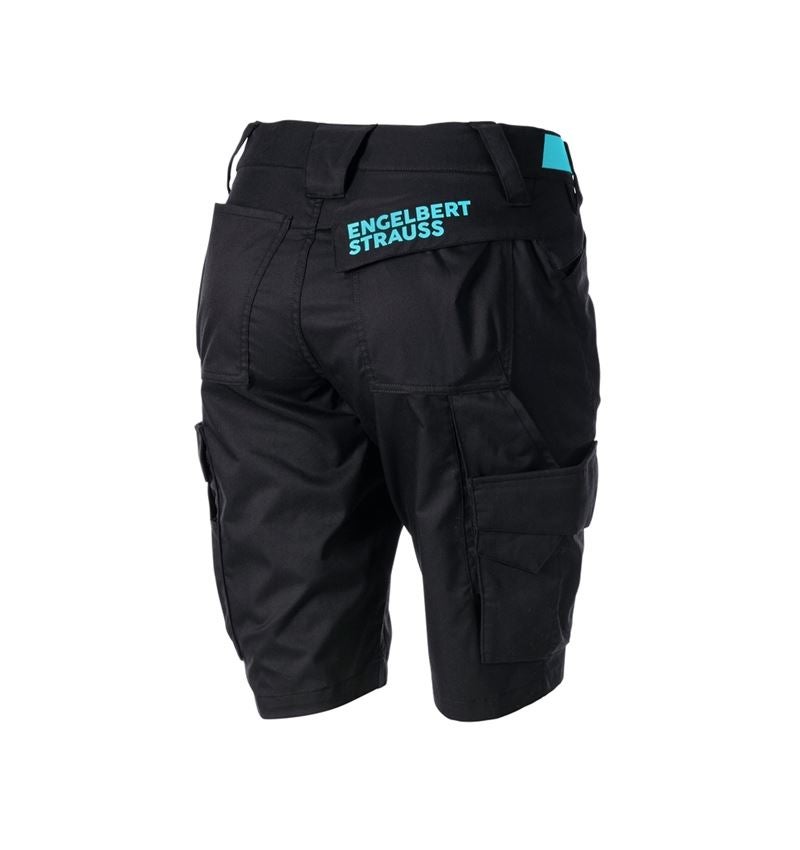Pantalons de travail: Short e.s.trail, femmes + noir/lapis turquoise 5