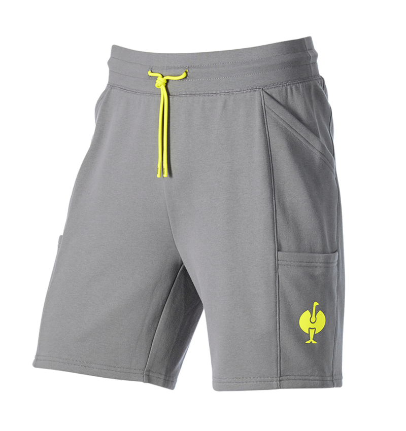 Pantalons de travail: Sweat short light e.s.trail + gris basalte/jaune acide 3