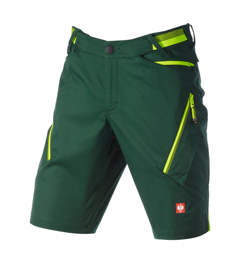 Pantalons de travail: Short à poches multiples e.s.ambition + vert/jaune fluo 6