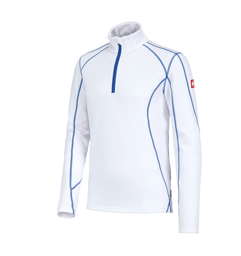 Froid: Pull de fonct. thermo stretch e.s.motion 2020 + blanc/bleu gentiane 2