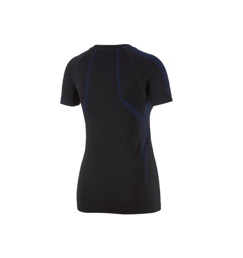 Vêtements thermiques: e.s. T-Shirt fonctionnel uniforme-warm, femmes + noir/bleu gentiane 2