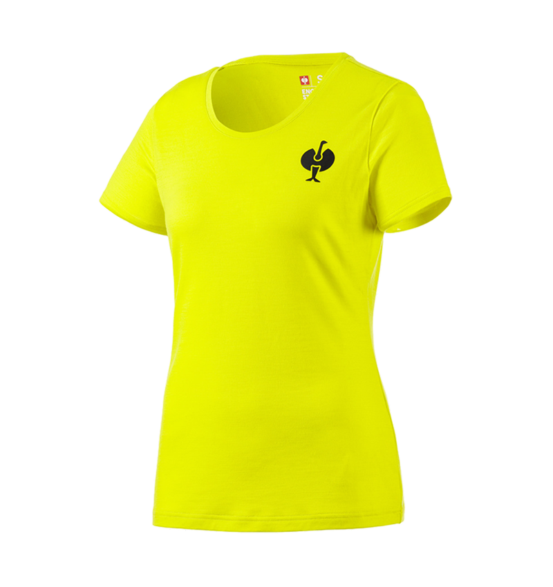 Bovenkleding: T-Shirt Merino  e.s.trail, dames + zuurgeel/zwart 2
