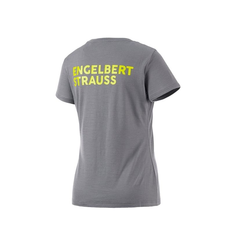 Vêtements: T-Shirt Merino e.s.trail, femmes + gris basalte/jaune acide 3