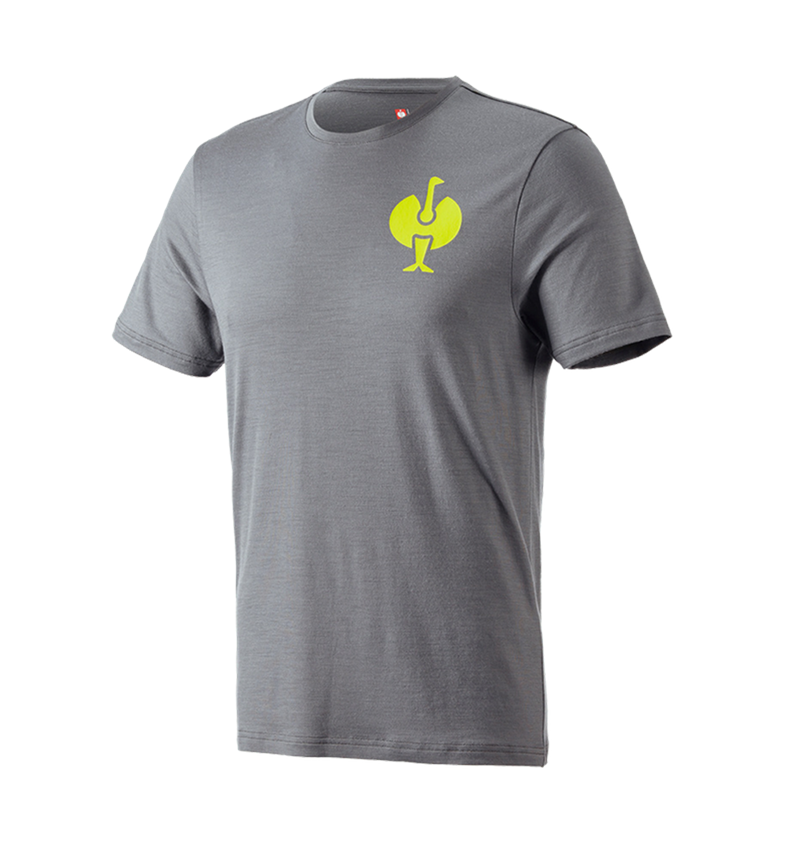 Bovenkleding: T-Shirt Merino e.s.trail + bazaltgrijs/zuurgeel 2