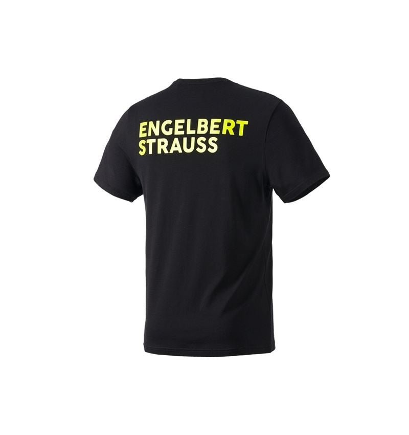 Shirts & Co.: T-Shirt Merino e.s.trail + schwarz/acidgelb 3