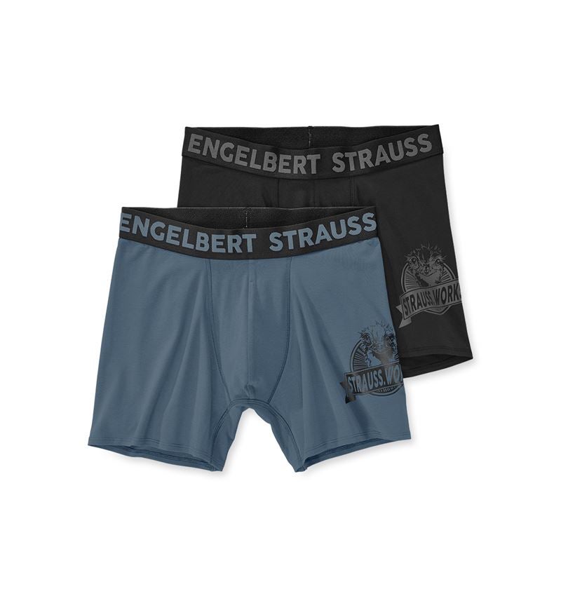 Ondergoed | Thermokleding: Longleg boxers e.s.iconic, per 2 verpakt + oxideblauw+zwart