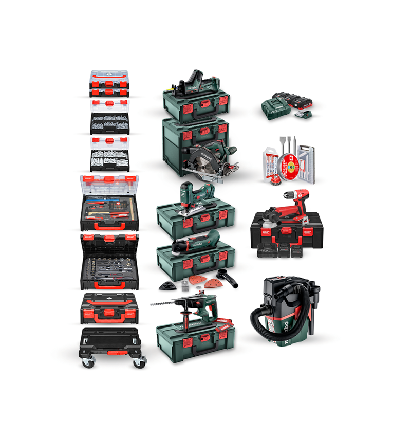STRAUSSbox Systeem: Metabo 18,0 V accu-combipack professional XVI
