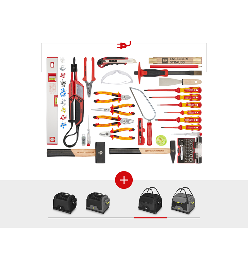 Système STRAUSSbox: Set d'outils électrique avec sacoche STRAUSSbox + noir