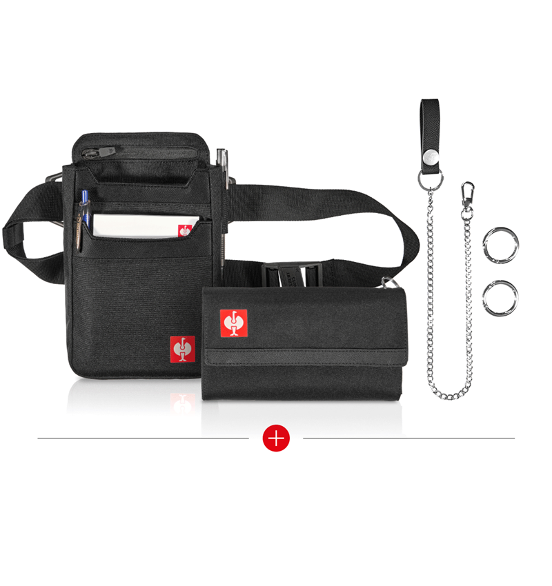 Accessoires: KIT : e.s. Pochette de serveur +Porte-monnaie base + noir