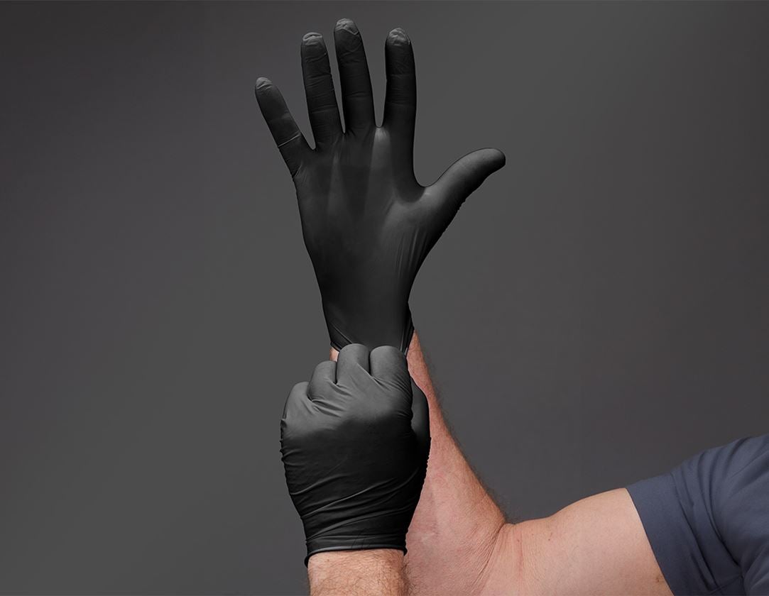 Gants à usage unique: Gants laboratoire en latex à unique, non poudrés + noir