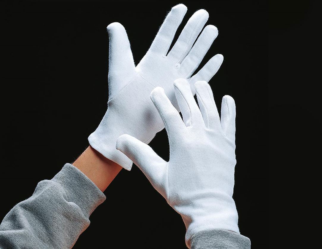 Textiel: Tricot handschoenen, wit, per 12 + wit