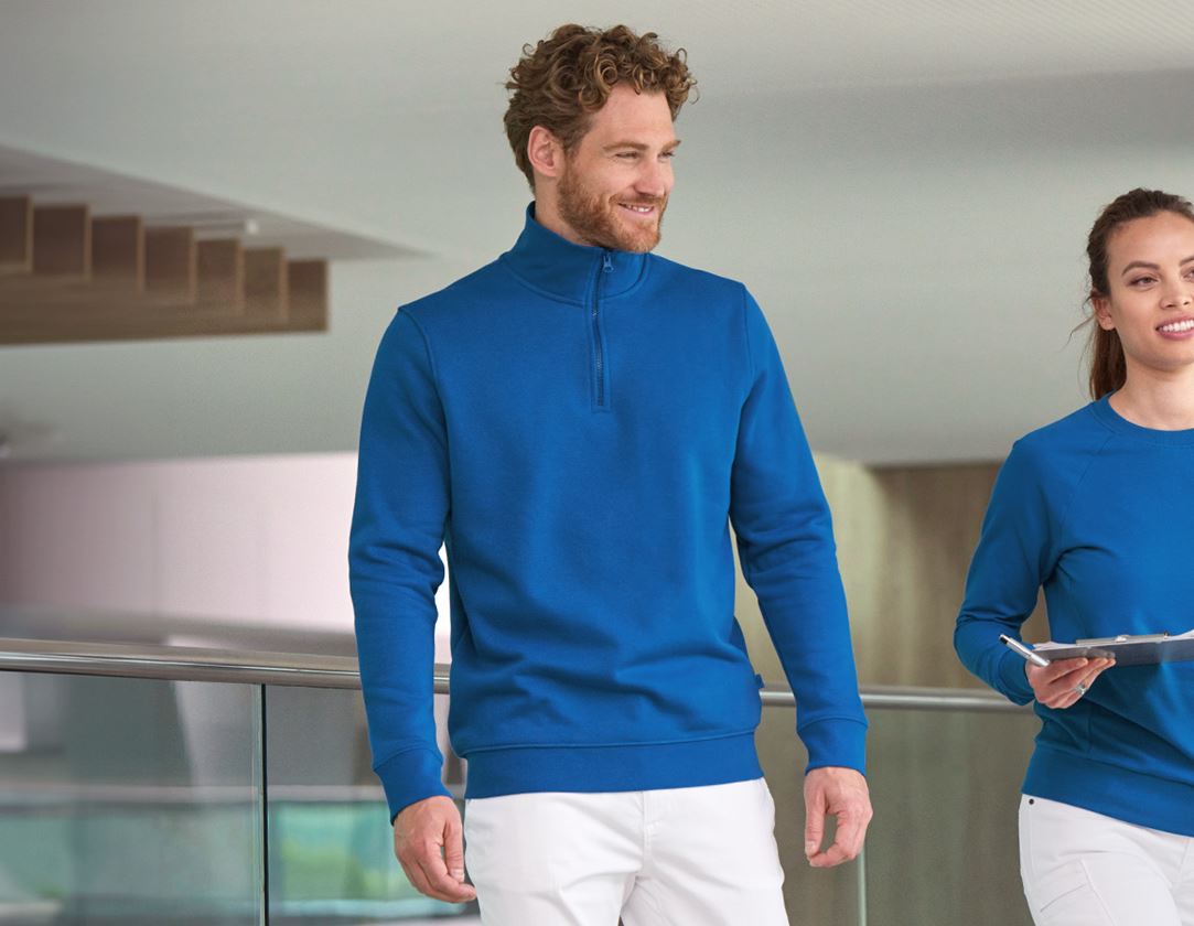 Bovenkleding: e.s. ZIP-Sweatshirt poly cotton + gentiaanblauw