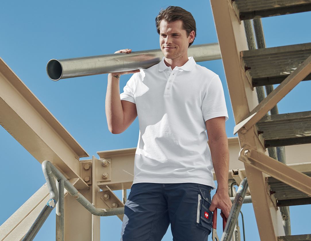 Loodgieter / Installateurs: e.s. Functioneel poloshirt poly cotton + wit 1