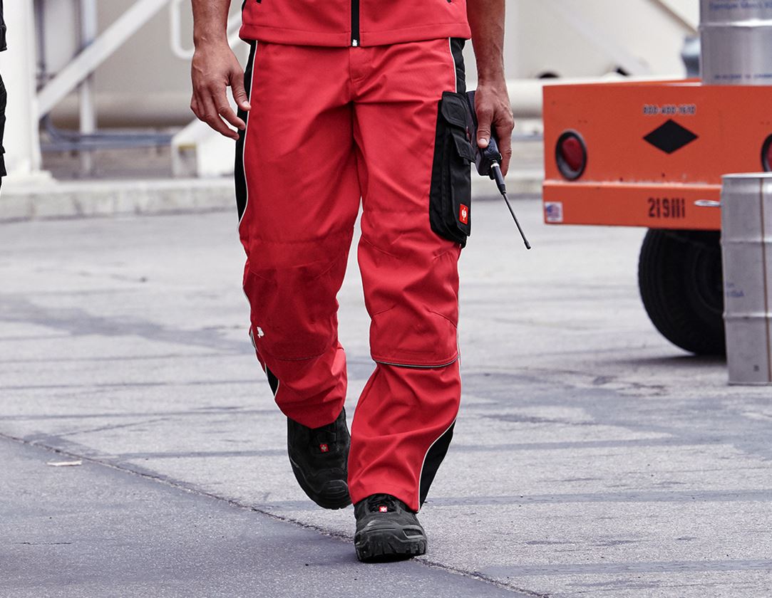 Installateurs / Plombier: Pantalon à taille élastique e.s.active + rouge/noir 1