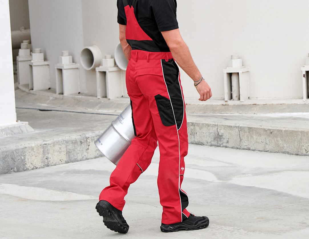 Pantalons de travail: Salopette e.s.active + rouge/noir 1