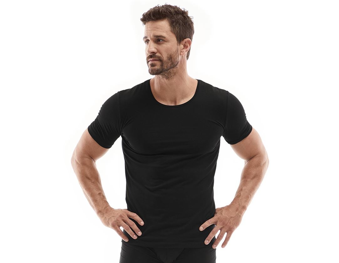Ondergoed | Thermokleding: e.s. Modal T-shirt + zwart