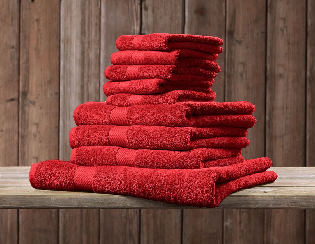 Doeken: Frotté handdoeken Premium per 3 + rood