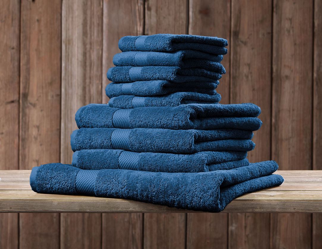 Doeken: Frotté handdoeken Premium per 3 + blauw