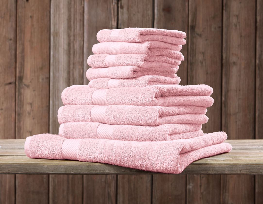 Chiffons: Serviettes de bain en éponge Premium + rose clair