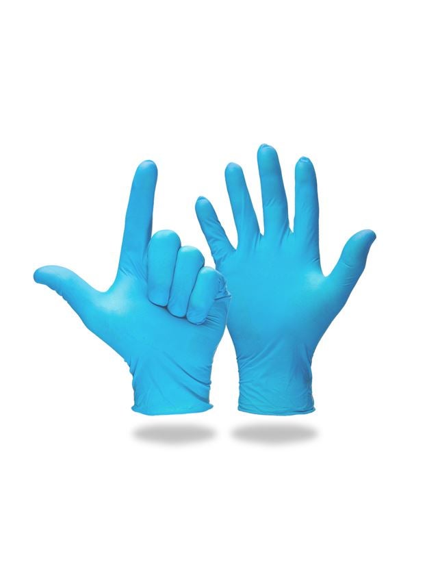 Gecoate: Latex wegwerphandschoenen, poedervrij + blauw