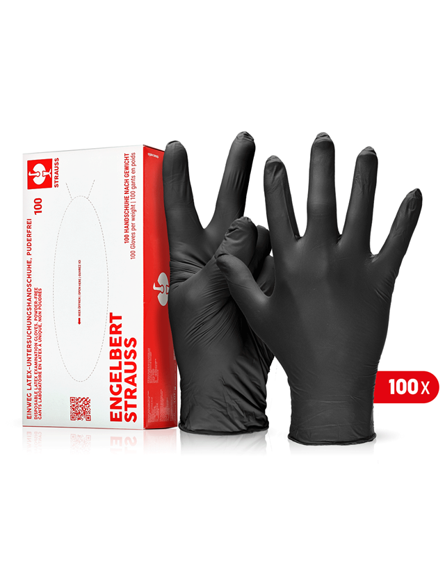 Gants à usage unique: Gants laboratoire en latex à unique, non poudrés + noir