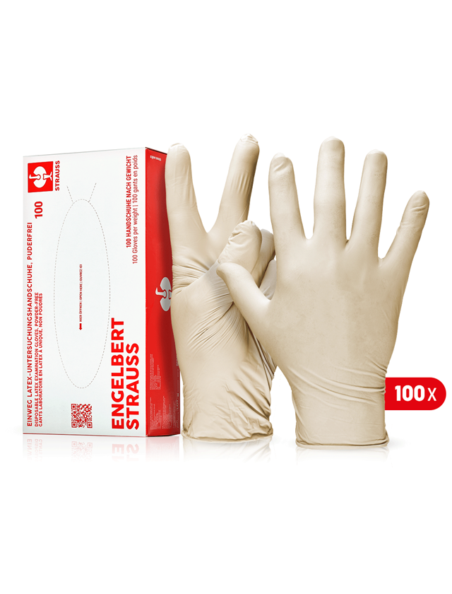 Gants à usage unique: Gants laboratoire en latex à unique, non poudrés + nature