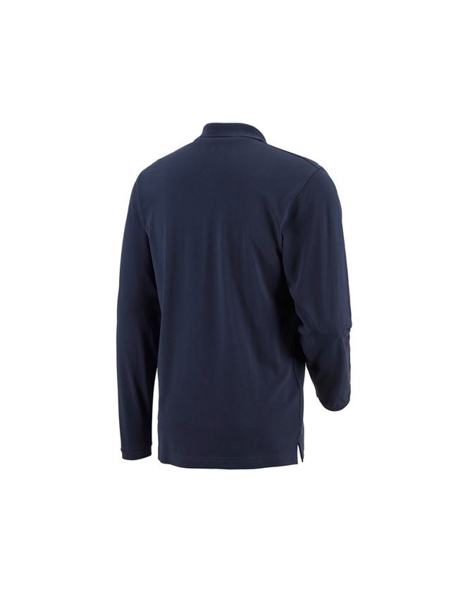 Shirts & Co.: e.s. Longsleeve-Polo cotton Pocket + dunkelblau 1