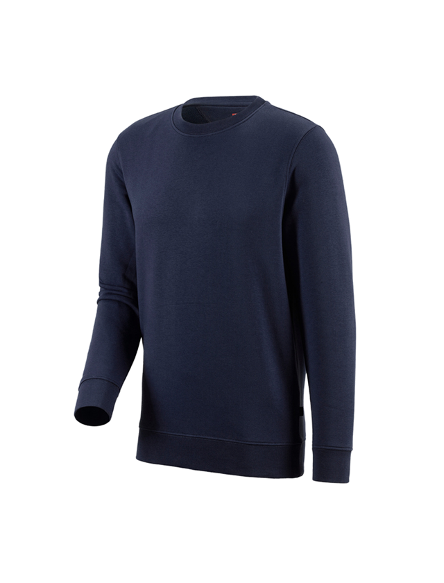 Hauts: e.s. Sweatshirt poly cotton + bleu foncé 2
