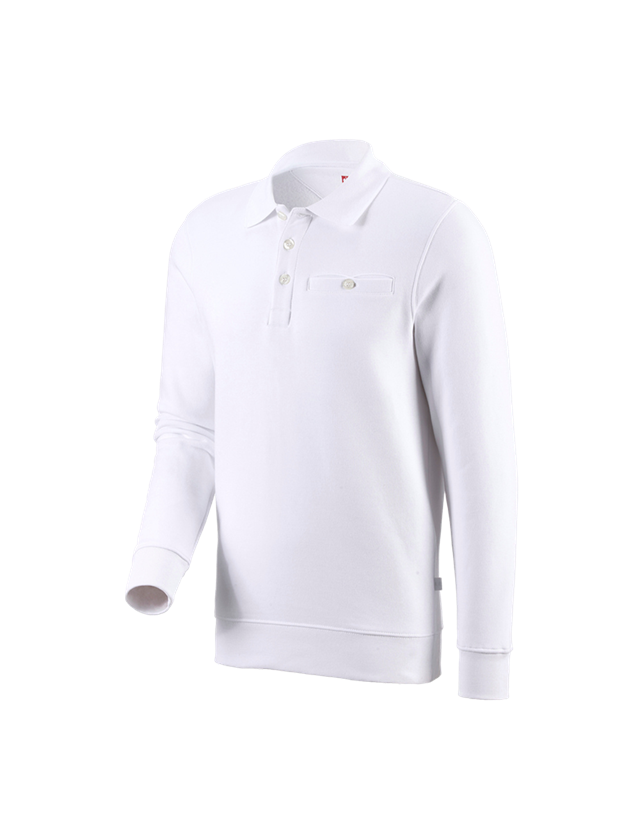Hauts: e.s. Sweatshirt poly cotton Pocket + blanc