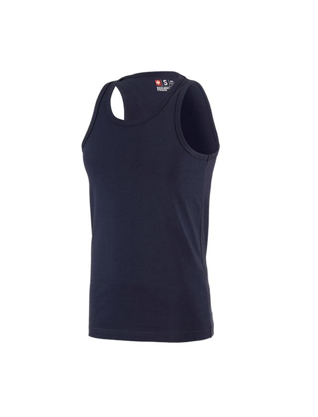 Hauts: e.s. T-shirt Athletic cotton + bleu foncé