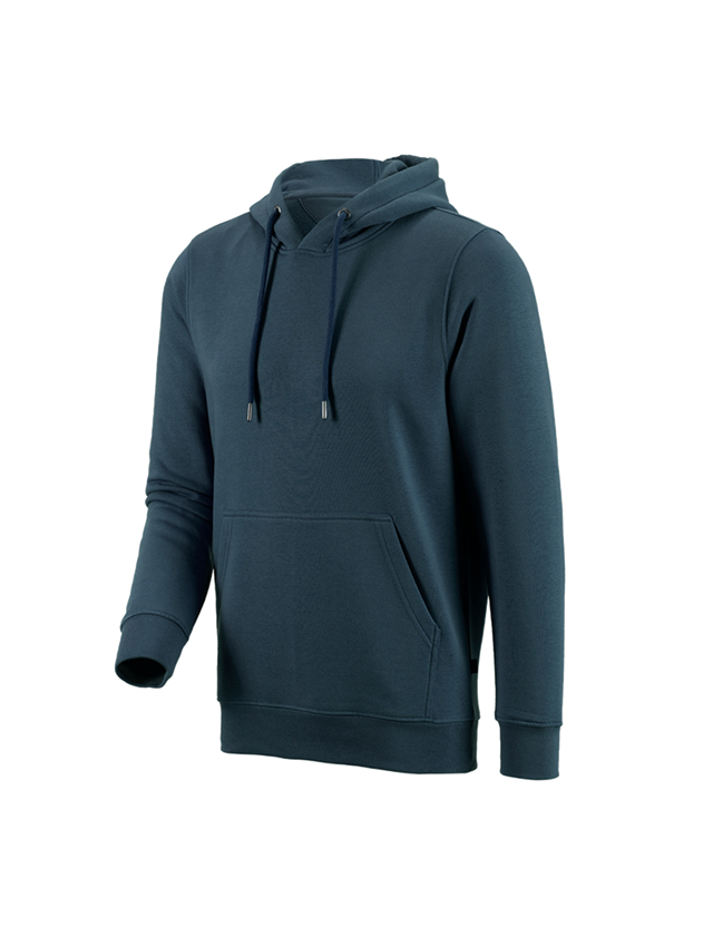 Hauts: e.s. Sweatshirt à capuche poly cotton + bleu marin
