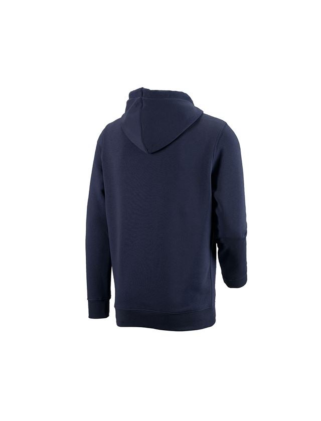 Hauts: e.s. Sweatshirt à capuche poly cotton + bleu foncé 1