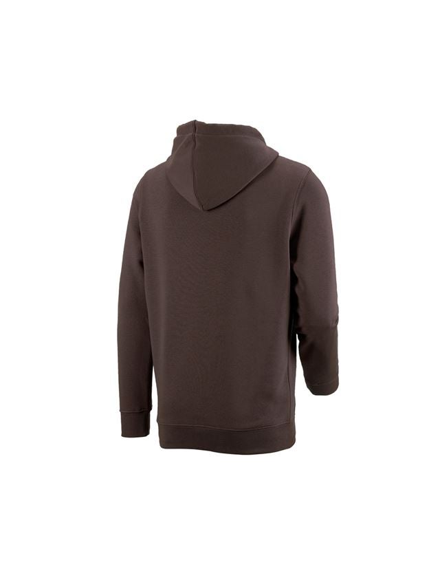 Hauts: e.s. Sweatshirt à capuche poly cotton + marron 1