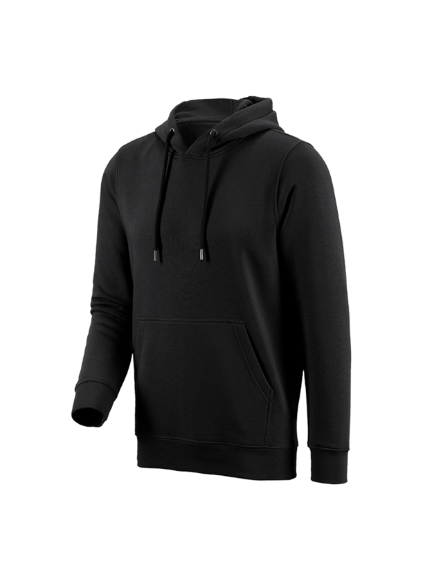 Hauts: e.s. Sweatshirt à capuche poly cotton + noir