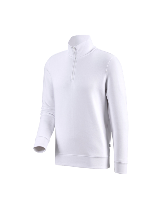 Installateurs / Plombier: e.s. Sweatshirt ZIP poly cotton + blanc