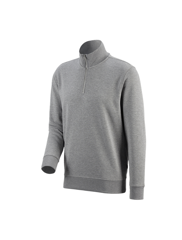 Shirts & Co.: e.s. ZIP-Sweatshirt poly cotton + graumeliert 1