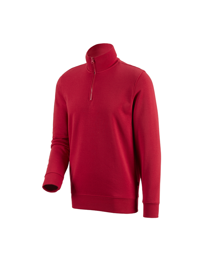 Tuin-/ Land-/ Bosbouw: e.s. ZIP-Sweatshirt poly cotton + rood