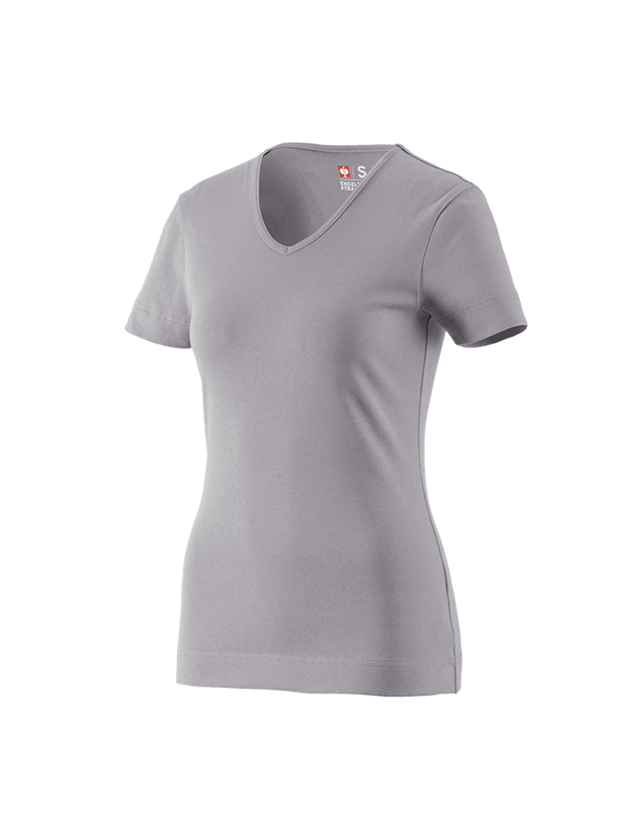 Themen: e.s. T-Shirt cotton V-Neck, Damen + platin