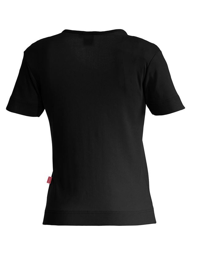 Hauts: e.s. T-shirt cotton V-Neck, femmes + noir 1