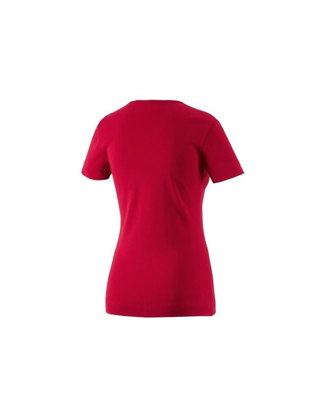 Loodgieter / Installateurs: e.s. T-Shirt cotton V-Neck, dames + rood 1