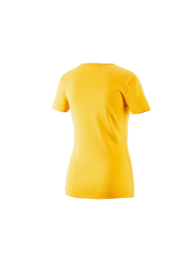 Bovenkleding: e.s. T-Shirt cotton V-Neck, dames + geel 1