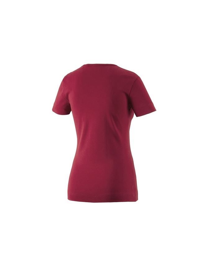 Horti-/ Sylvi-/ Agriculture: e.s. T-shirt cotton V-Neck, femmes + bordeaux 1